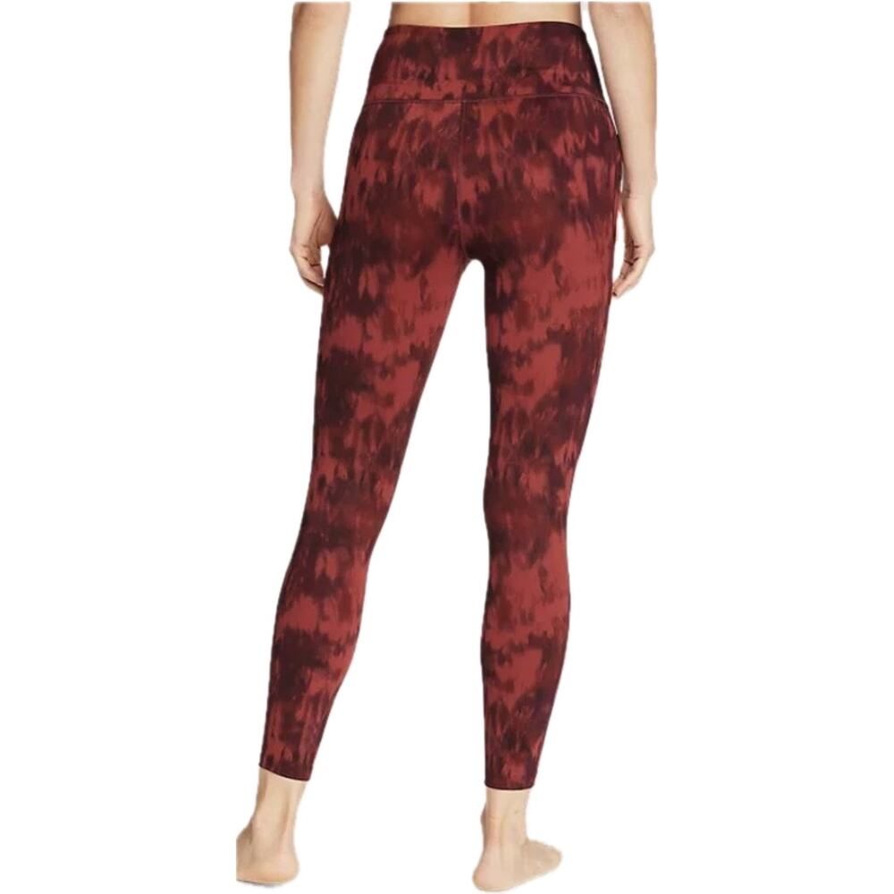Eddie Bauer Astir High-Rise 7/8-Length Leggings Women's L Burgundy Tie Die